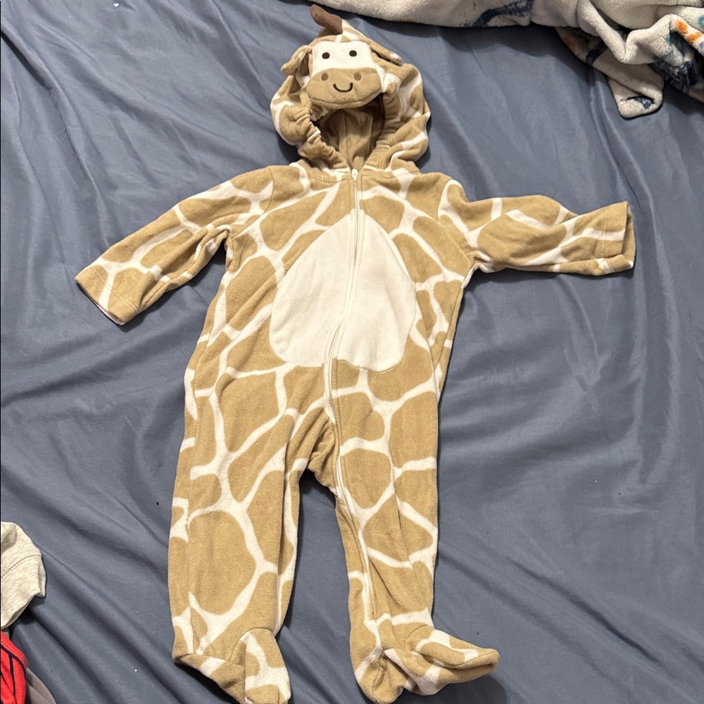 Carter's Tan and Cream Giraffe One Piece Footie